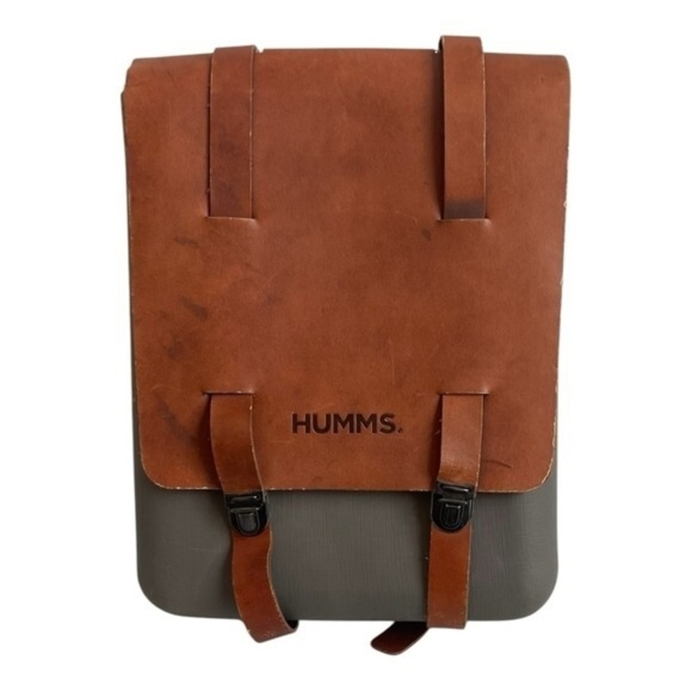 HUMMS Mammbo Grey Resin Brown Leather Unisex Backpack Argentina Travel Good Plus - Picture 5 of 10